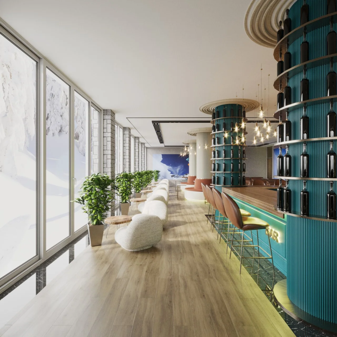 B&G Otel: Pencere kenarı bar alanı