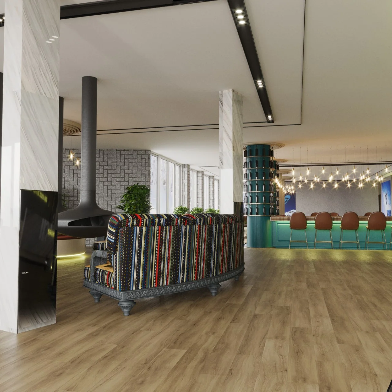 B&G Otel: Ortak alanda etkileşimli kolon