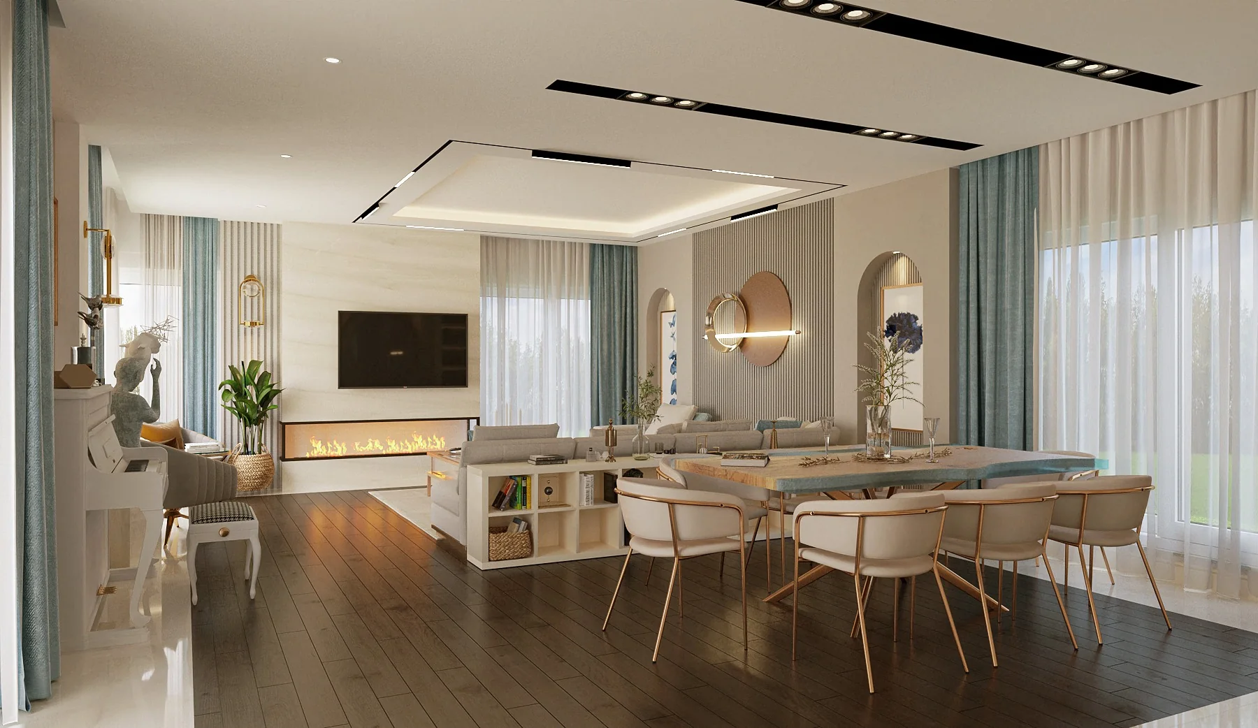 D&S Villa: Salon ve yemek alanı