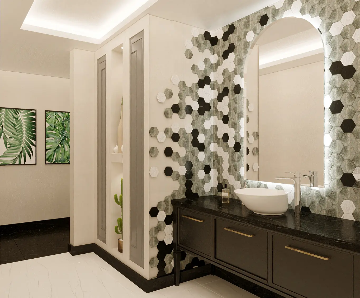 N&M Villa misafir lavabo tasarımı